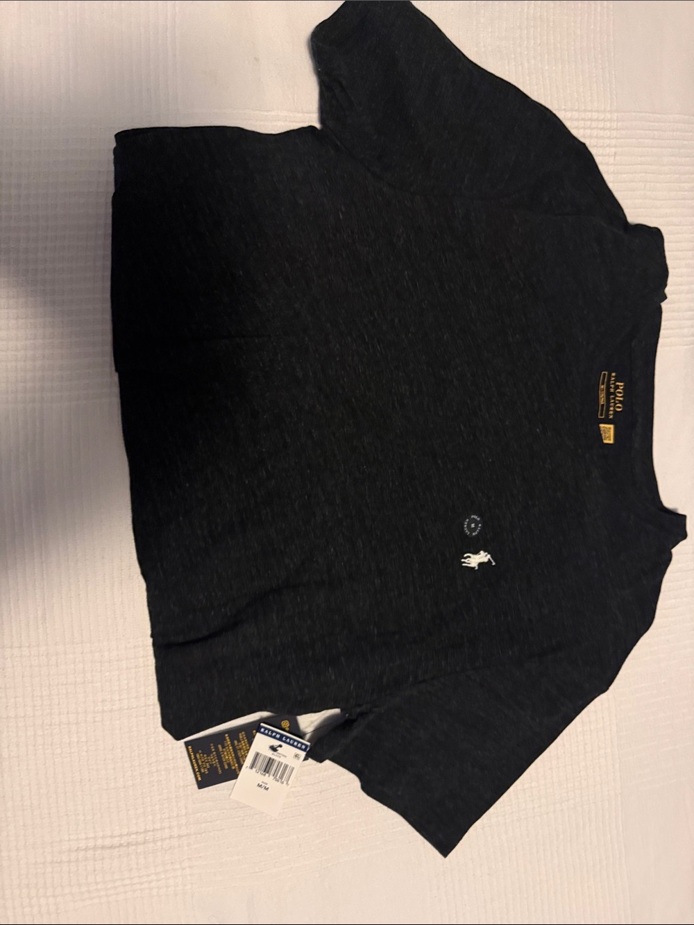 Polo by Ralph Lauren Black Short-Sleeve Crewneck Tee with White Pony